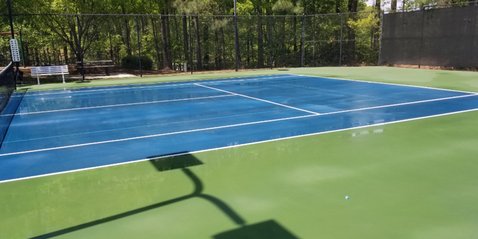tennis court cleaning pressure water after