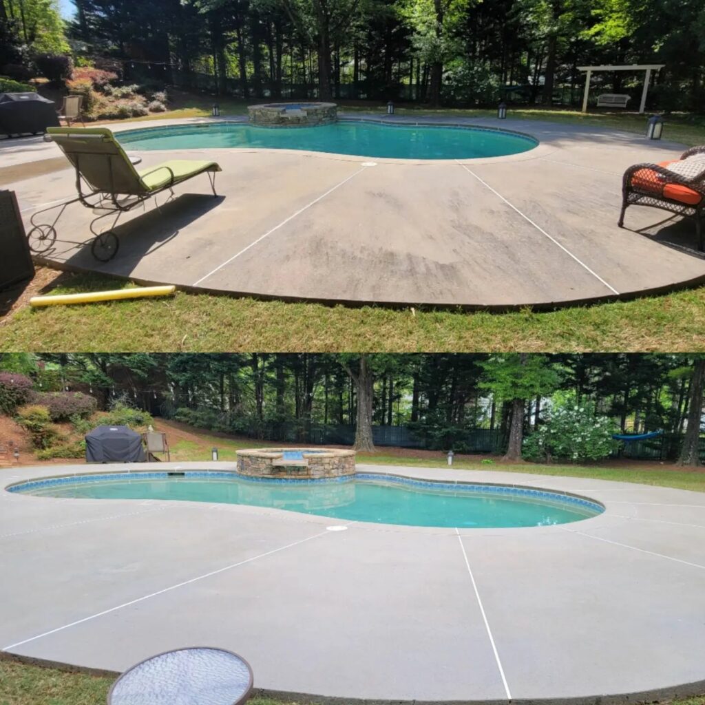 Pool Deck Cleaning for a residential home in cumming, Ga