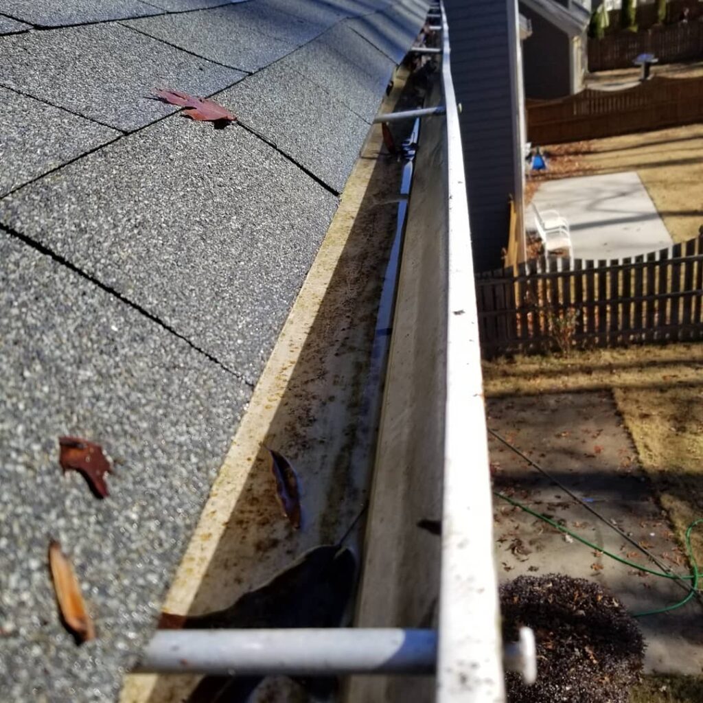 Gutter Cleaning at a residential home